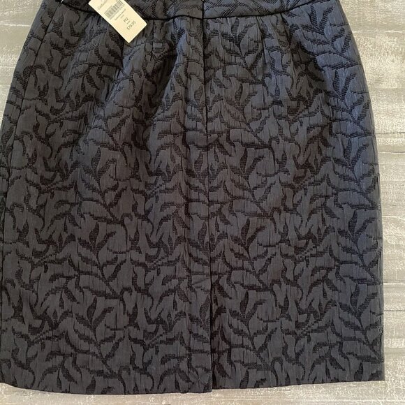 Coldwater Creek Jacquard Pencil Skirt P12 Black Textured Lined Glitter New Slit - Picture 7 of 11